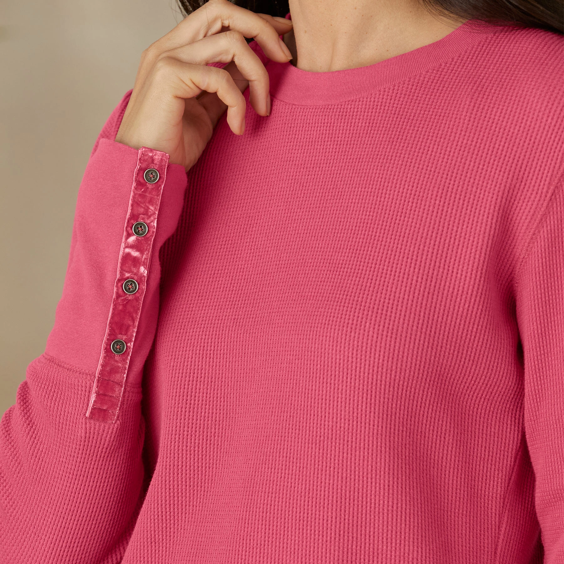 Crewneck Thermal, Petite 3 Crewneck Thermal, Petite