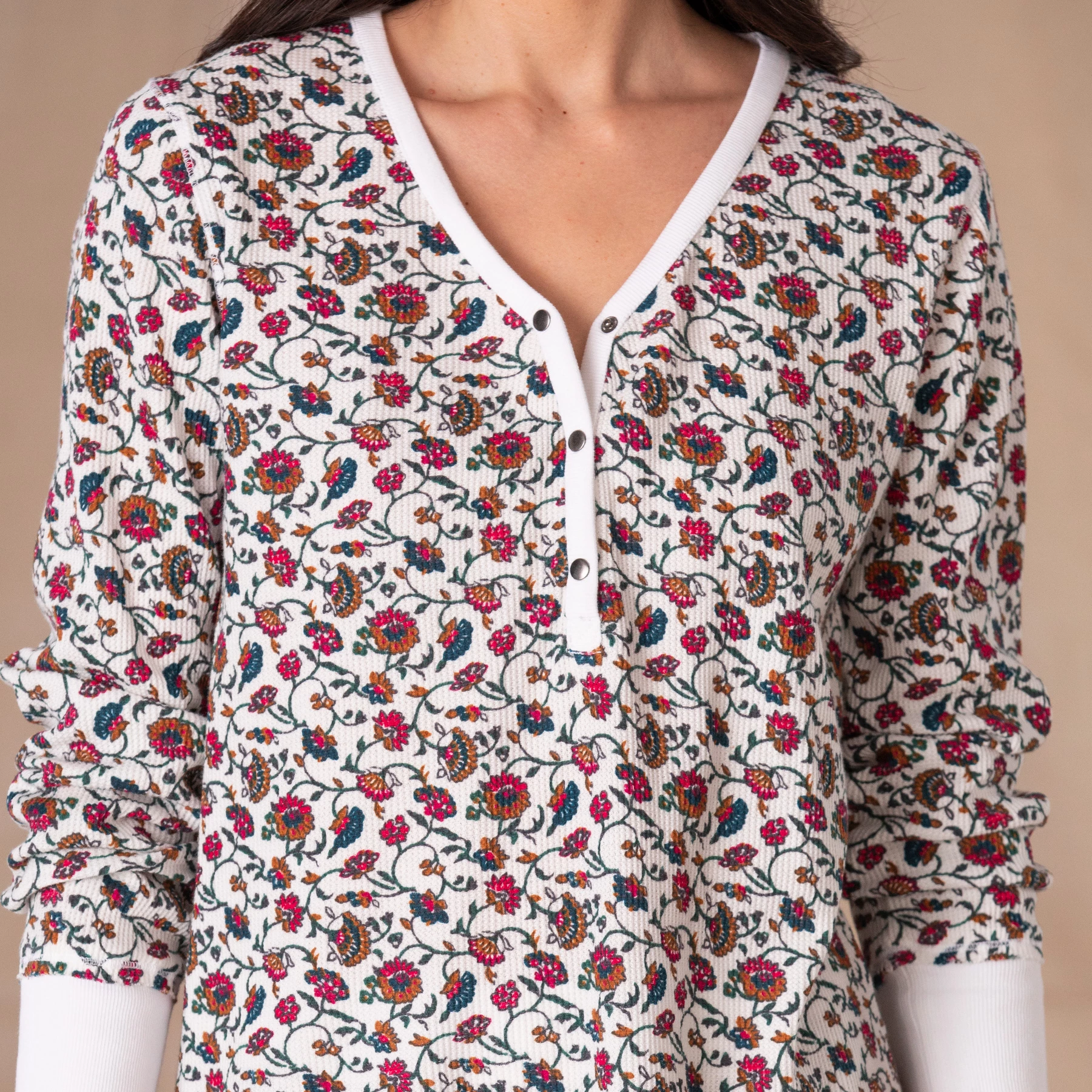 Long Johnna Floral Pajamas - Petites 4 Long Johnna Floral Pajamas - Petites - Image 2