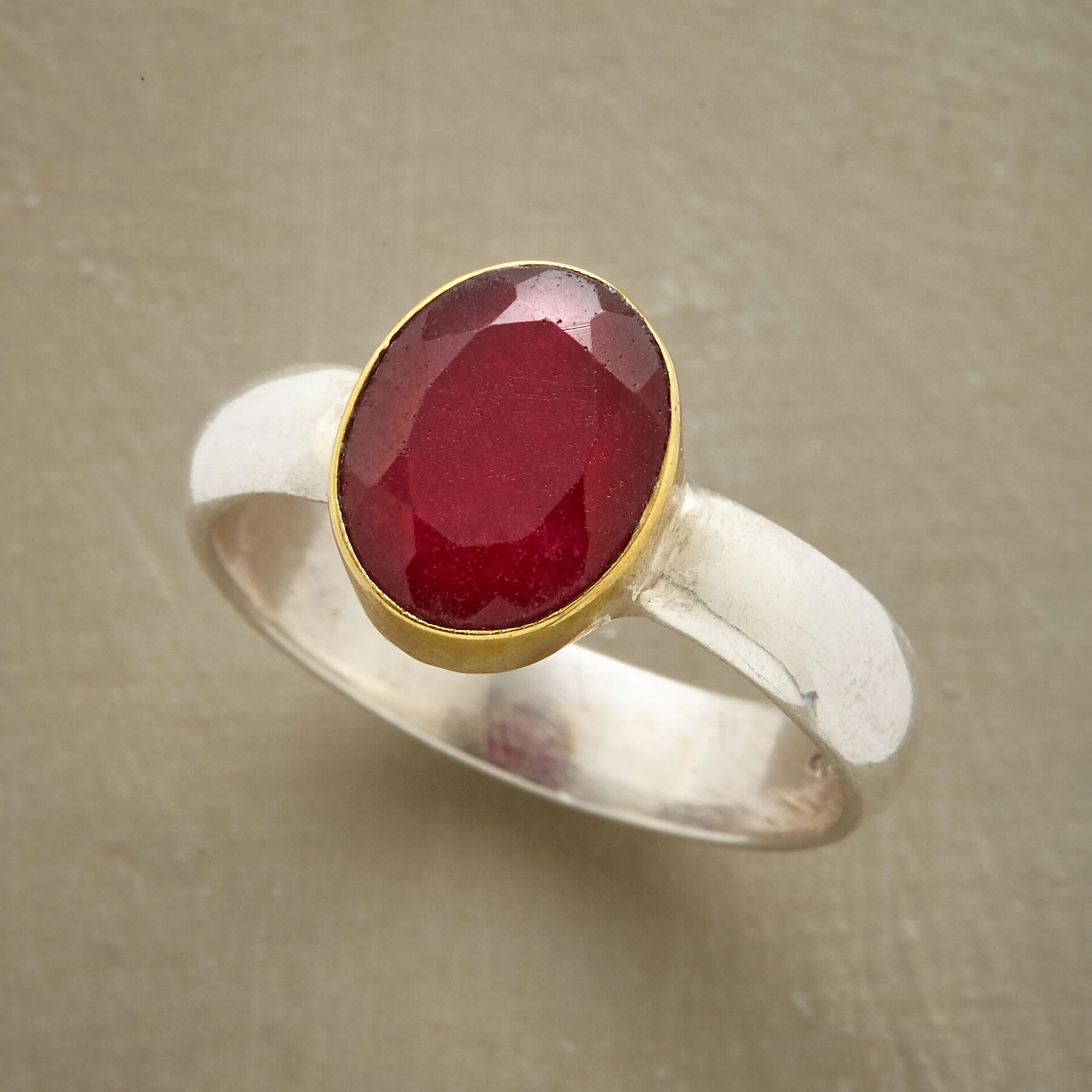 Two Tone Ruby Ring 4 Two Tone Ruby Ring - Image 2