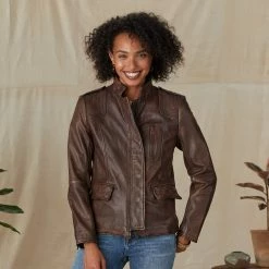Angela Leather Jacket, Petites