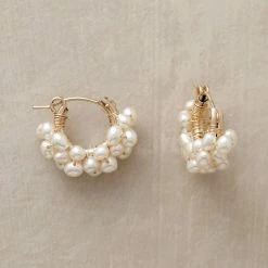 14kt Gold Filled Froth Of Pearls Hoops