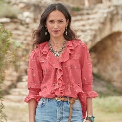 Floral Beatrice Ruffle Top