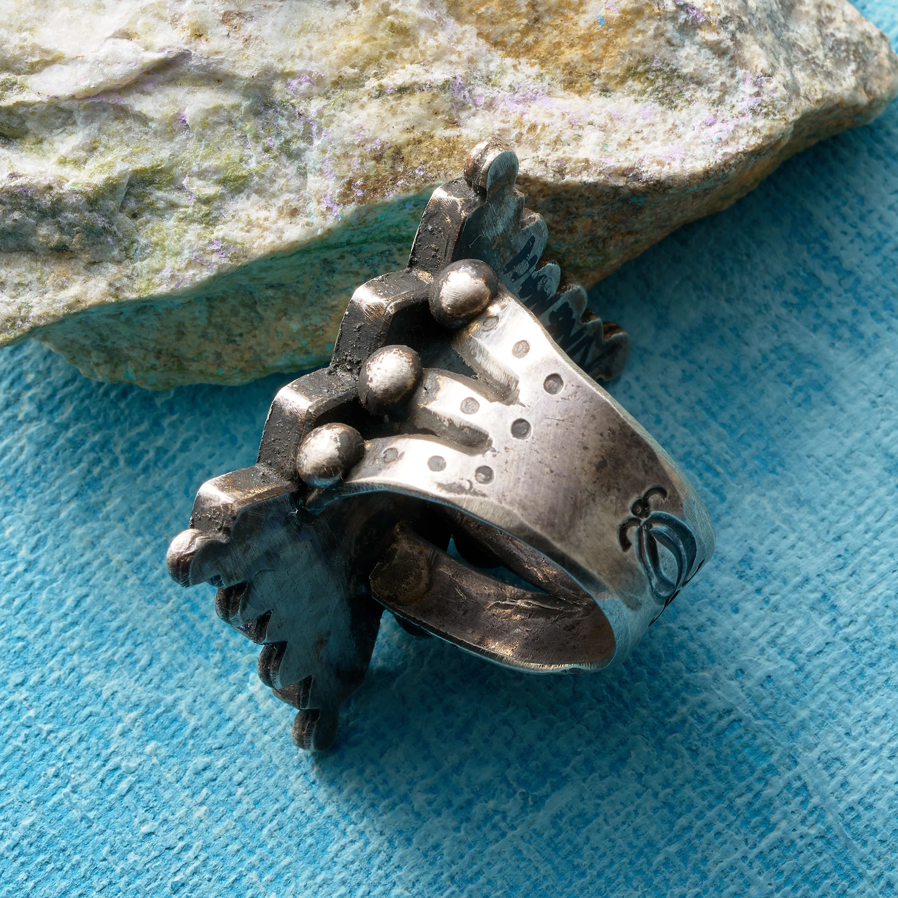 Checkerboard Inlaid Ring 4 Checkerboard Inlaid Ring - Image 2